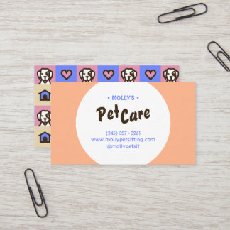 Retro Fun Pet Care Boarding Sitting Business Card