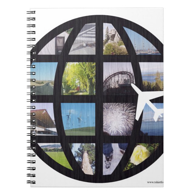 Retro Fun Photos Globe Spiral Notebook (Front)
