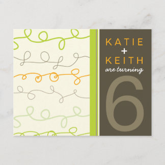 Retro Fun Scribbles Twins Kids Birthday Invitation