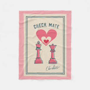 Retro Fun Valentine's Day gifts Checkmate Chess Fleece Blanket