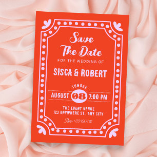 Retro fun Wedding Save The Date