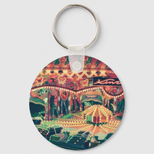 Retro Funfair Filtered Photo Keychain