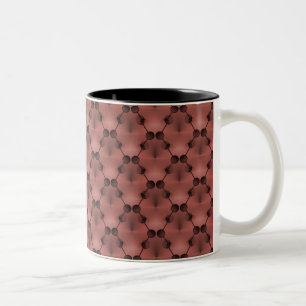 Retro Funk Circles Mug, Maroon Two-Tone Coffee Mug