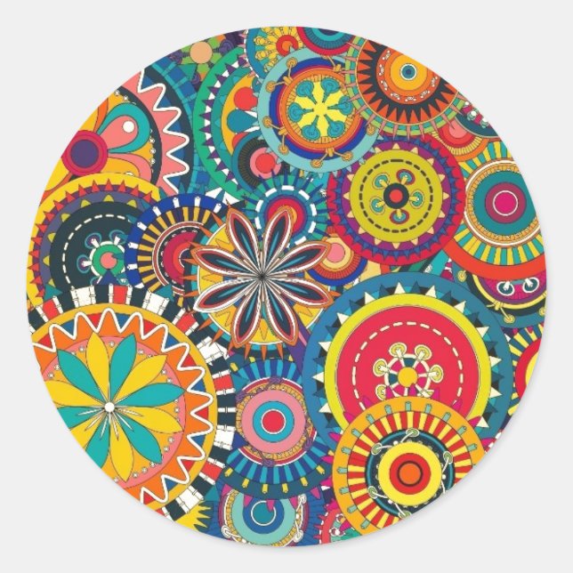 Retro Funk Fun Classic Round Sticker (Front)