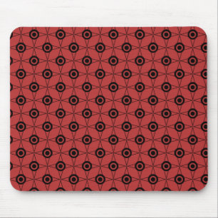 Retro Funk Geometric Mousepad, Red Mouse Pad