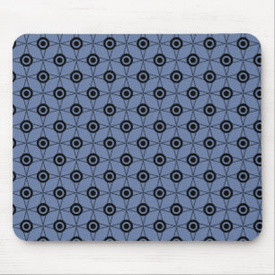 Retro Funk Geometric Mousepad, Soft Blue Mouse Pad