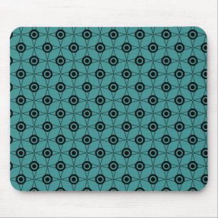 Retro Funk Geometric Mousepad, Teal Mouse Pad