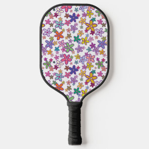 Retro Funky 70's Flower Power Hippie Pickleball Paddle