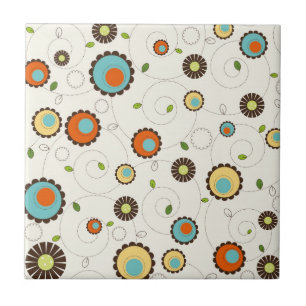 Retro Funky 70s Pattern Tile