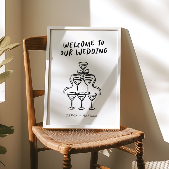Retro Funky Fun Illustrated Wedding Welcome Sign (Creator Uploaded)