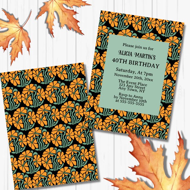 Retro Funky Groovy Daisy Flower Birthday Invitation (Creator Uploaded)