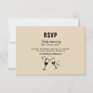 Retro Funky Modern Wedding RSVP Card