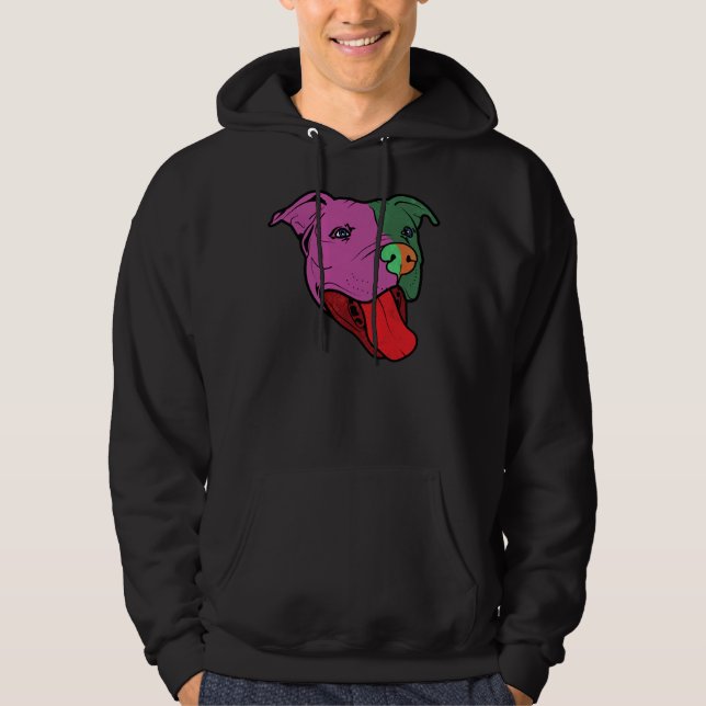Retro Funky Pitbull Hoodie (Front)