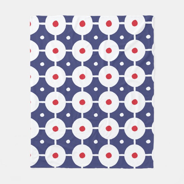 Retro Funky Seamless Vintage Design Fleece Blanket (Front)