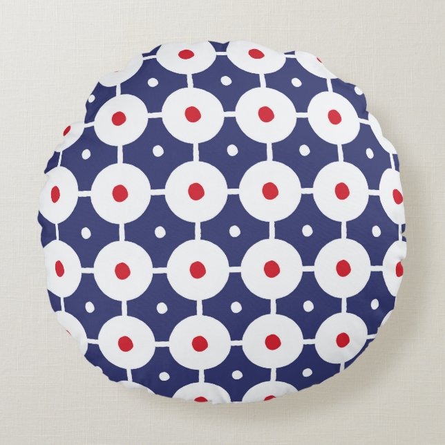Retro Funky Seamless Vintage Design Round Cushion (Front)
