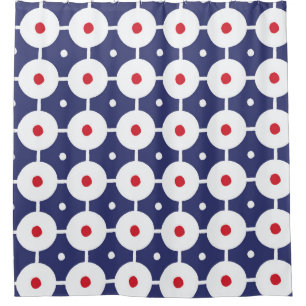 Retro Funky Seamless Vintage Design Shower Curtain