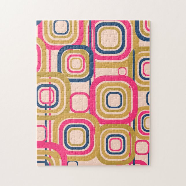 Retro Funky Square Design Jigsaw Puzzle (Vertical)