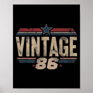 Retro Funny 1986 Vintage 40th Birthday 40 Years Ol Poster