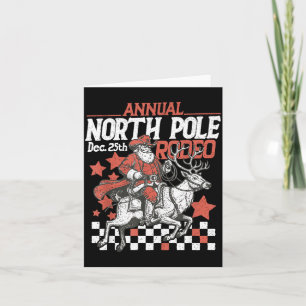 Retro Funny Annual North Le Rodeo Santa Cowboy Mer Card