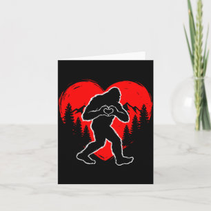 Retro funny bigfoot sasquatch heart love valentine card