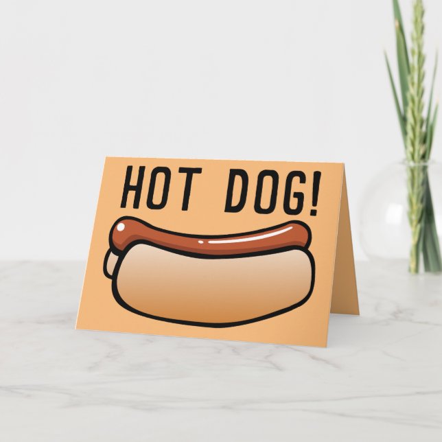RETRO FUNNY BIRTHDAY CARDS, HOT DOG! CARD (Front)