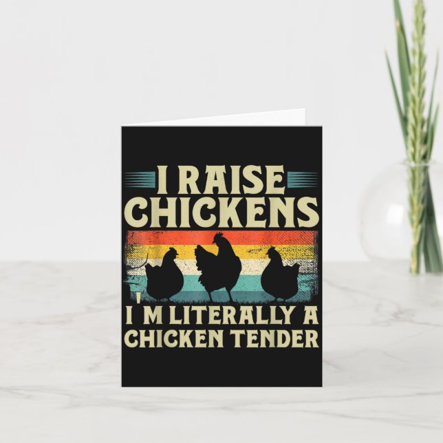 Retro Funny Chicken Lover Gift – I Raise Chickens  Card (Front)