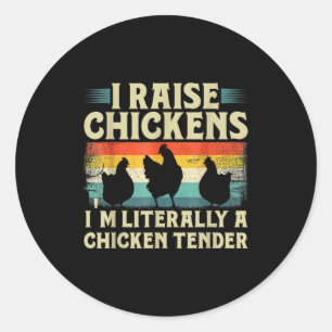 Retro Funny Chicken Lover Gift – I Raise Chickens  Classic Round Sticker