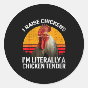 Retro Funny Chicken Lover Gift – I Raise Chickens Classic Round Sticker