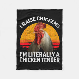 Retro Funny Chicken Lover Gift – I Raise Chickens  Fleece Blanket