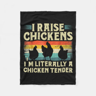 Retro Funny Chicken Lover Gift – I Raise Chickens  Fleece Blanket