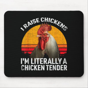 Retro Funny Chicken Lover Gift – I Raise Chickens Mouse Pad