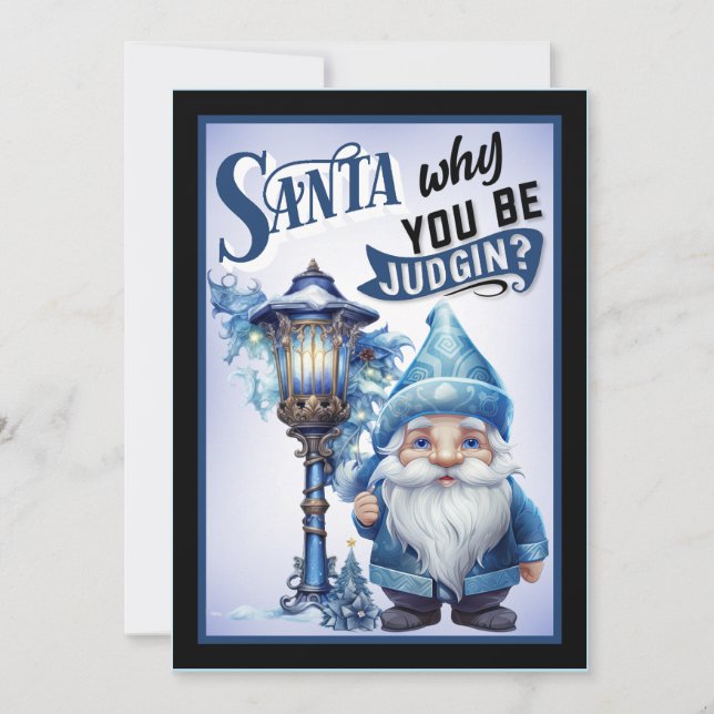 Retro Funny Christmas Thank You Card (Front)