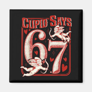 Retro Funny Cud Says 6 7 Six Seven Couples Valenti Magnet