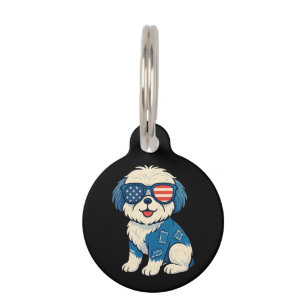 Retro Funny Denim Patch Cute Pet Dog Design Tag
