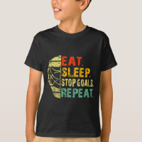 Retro Funny Eat Sleep Stop Goals Repeat Ice Hockey