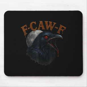 Retro Funny F Caw F Crow And Bird Moon  Mouse Pad