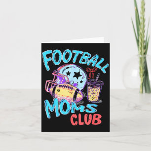 Retro funny football moms club game day team card