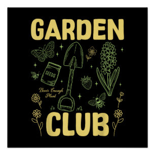 Retro Funny Garden Club Shirt Cute Plant Lover Gar Poster