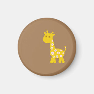 Retro funny Giraffe of pastel pattern flowers  Magnet