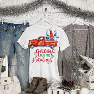 Retro Funny Gnome for The Holidays Christmas   T-Shirt