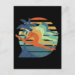 Retro Funny Gymnastic Women Acrobatic Sports Lover Postcard