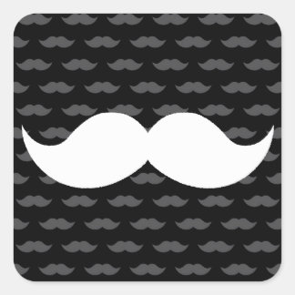 Retro Funny Handlebar Moustache Moustache Square Sticker