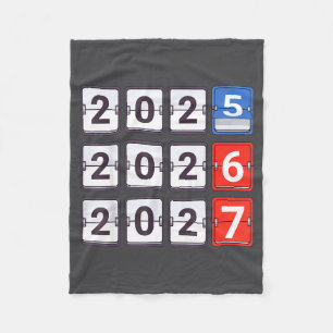 Retro Funny Happy New Year 2026 2027 67 Meme Six S Fleece Blanket
