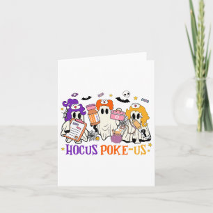 Retro Funny Hocus Poke-us Spooky Nurse Halloween C Card