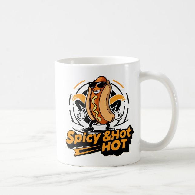 Retro Funny Hot Dog Coffee Mug (Right)
