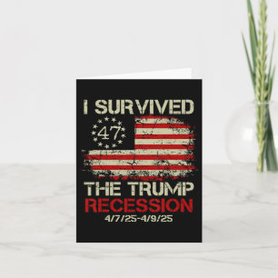 Retro Funny I Survived The Trump Recession Card