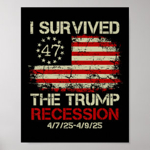 Retro Funny I Survived The Trump Recession Poster