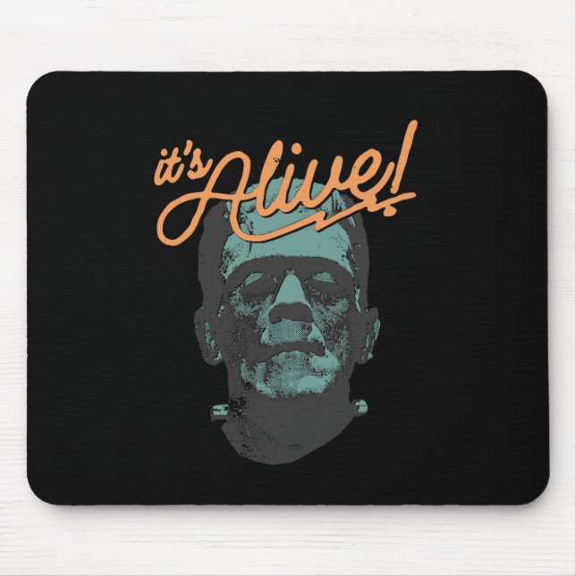 Retro Funny It's Alive Frankenstein Monster Spooky Mouse Pad (Front)