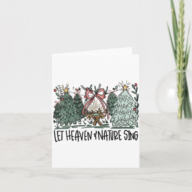 Retro Funny Let Heaven And Nature Sing Nes Tree Ch Card (Front)