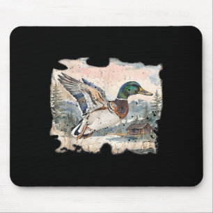 Retro Funny Mallard Duck Waterfowl Hunting Cozy Se Mouse Pad